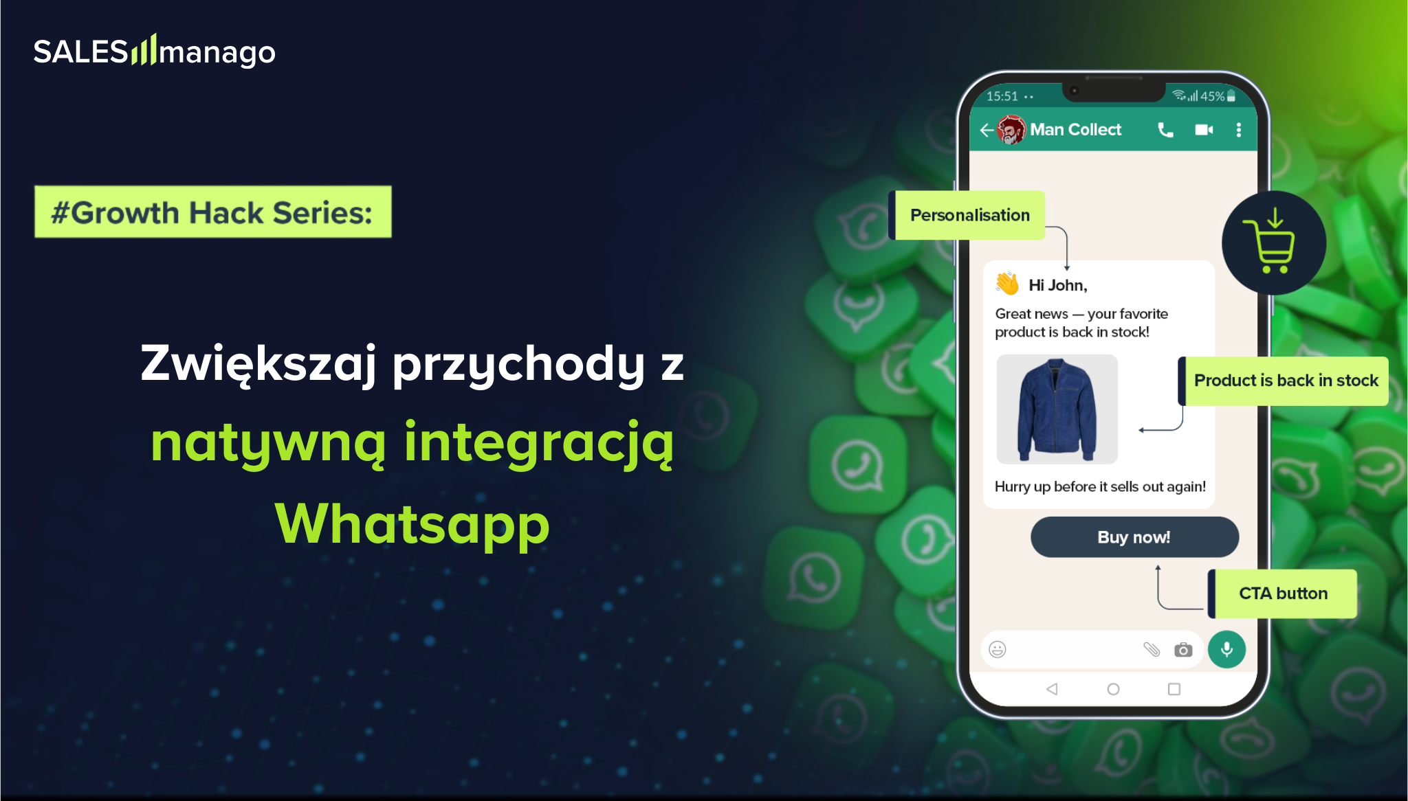 Docieraj skuteczniej do klientów dzięki natywnej integracji WhatsApp w Manago AI