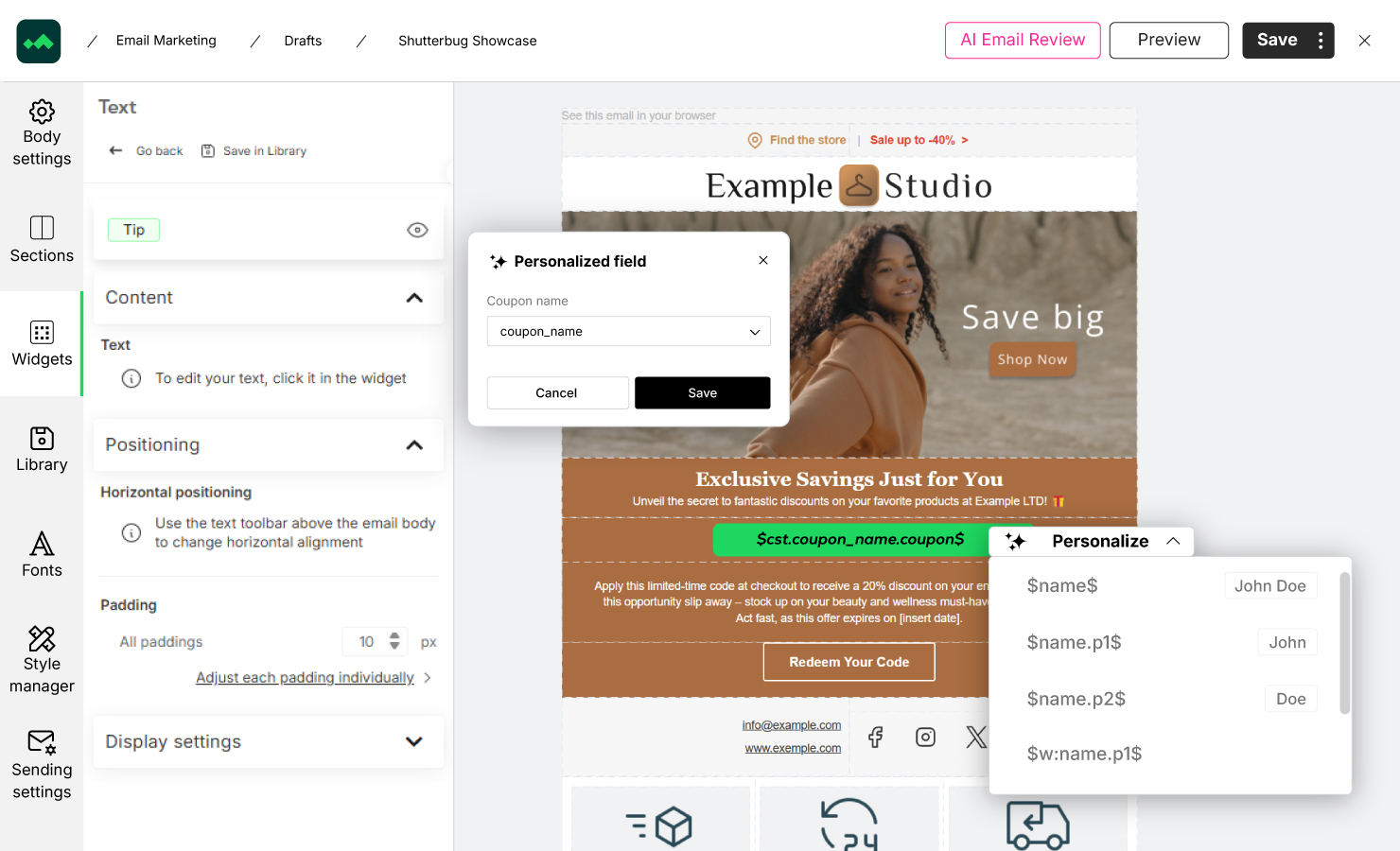 Dynamic Content & Personalisation Variables